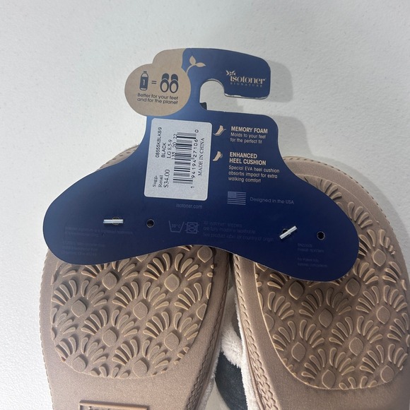 Isotoner Signature Women Cream Terry Thong Slippers Memory Foam LG 8.5-9 NEW - Picture 6 of 8